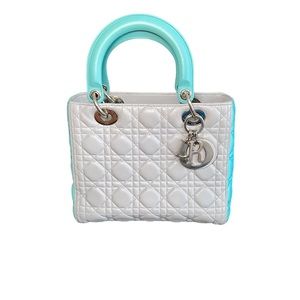 CHRISTIAN DIOR Lambskin Cannage Medium
Lady Dior Bi-color Gray / Teal